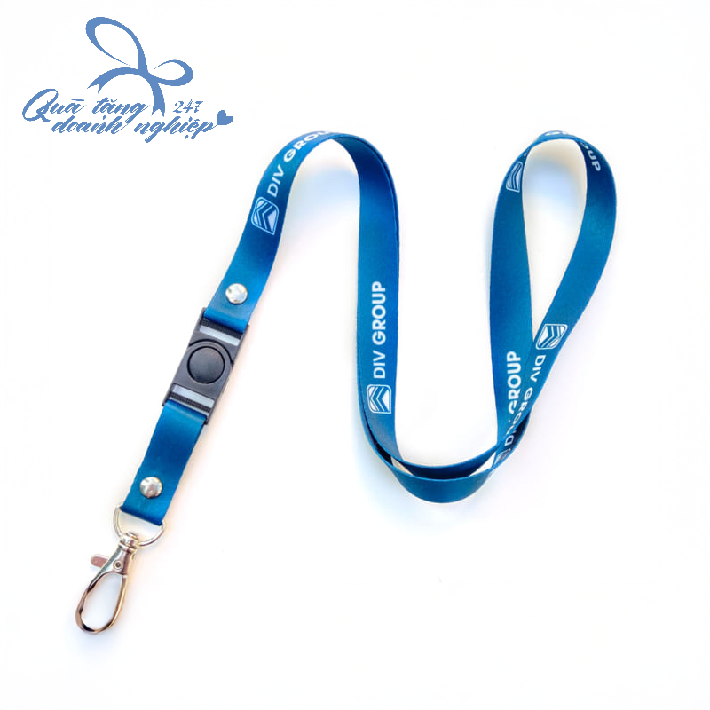 Dây Đeo Thẻ In Logo Có Khuy Bấm
