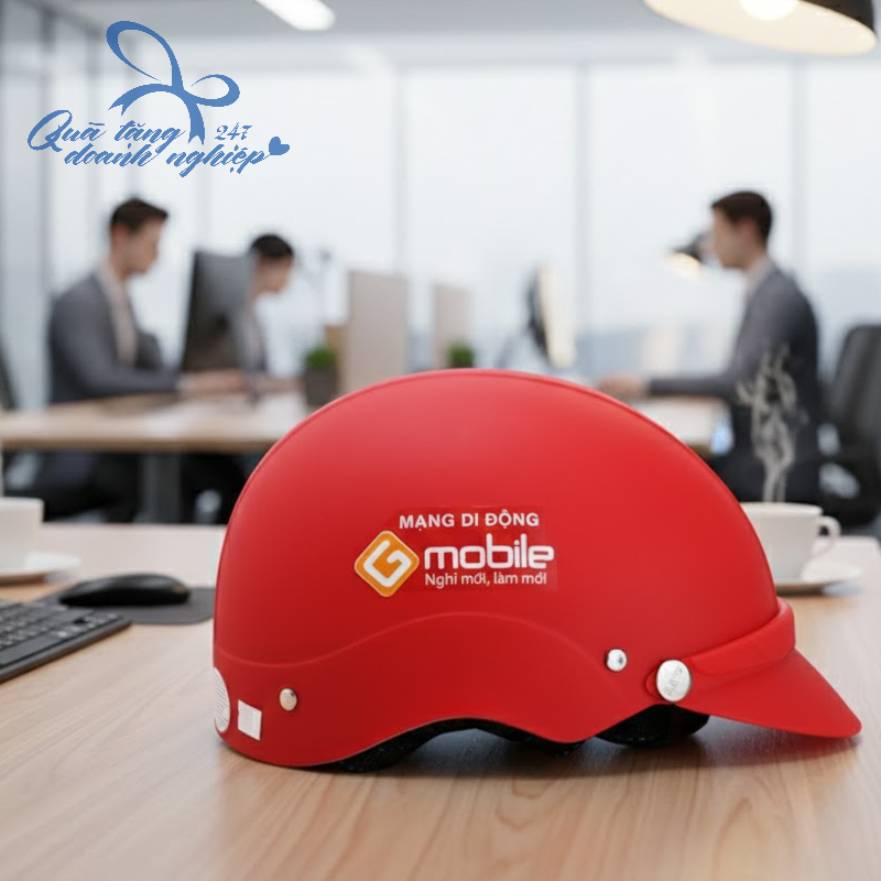 Mũ/ Nón Bảo Hiểm 1/2 In Logo - Mẫu 01