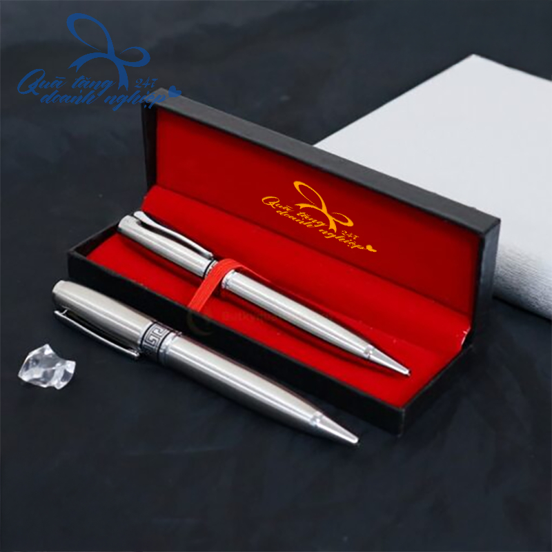 Hộp Bút Ký Quà Tặng Nắp Gập In Logo