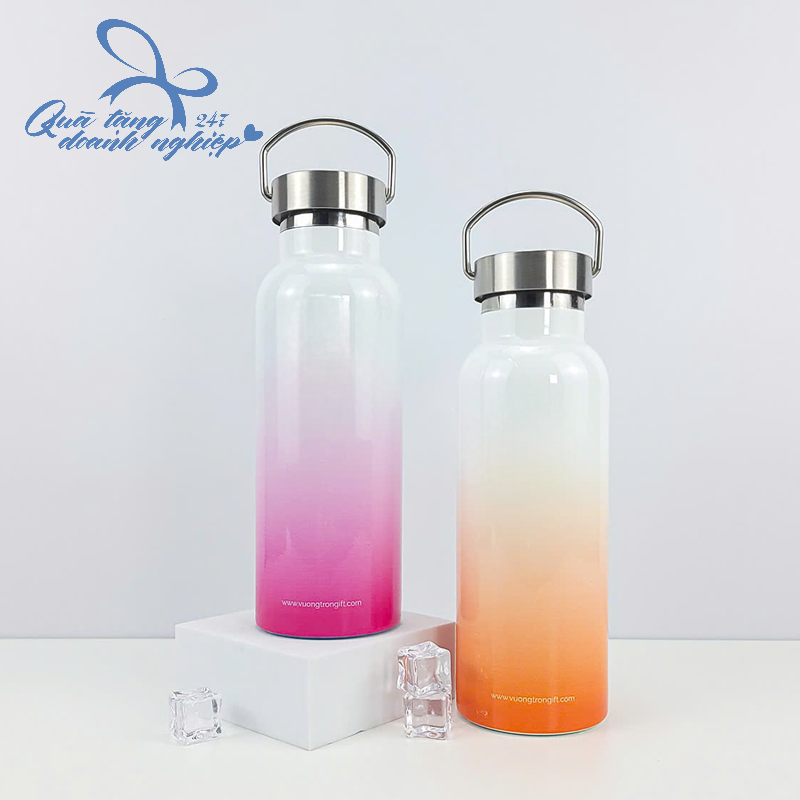 Bình Giữ Nhiệt 2 Màu Độc Đáo In Logo