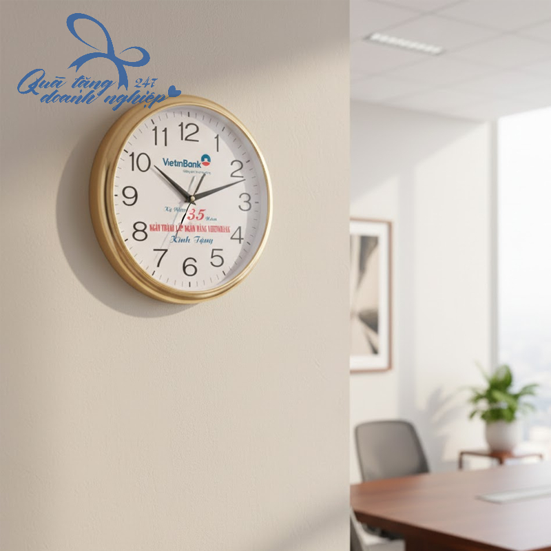 Đồng Hồ Treo Tường Tròn, In Logo Kỷ Niệm Đại Hội