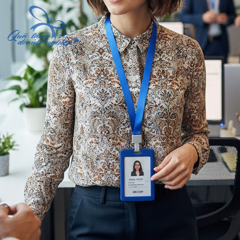 Dây Đeo Thẻ In Logo Tặng Kèm Bảng Tên