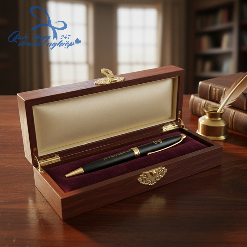 Bút Ký Cao Cấp - Hộp Cài Khuy, In Logo