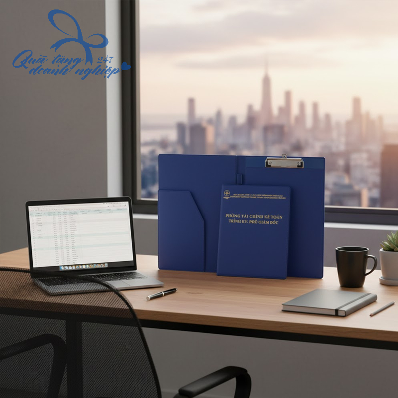 Bìa Trình Ký Thiết Kế Ngăn Tài Liệu Mở - In Chức Danh
