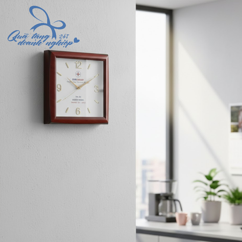 Đồng Hồ Treo Tường Vuông - In Logo