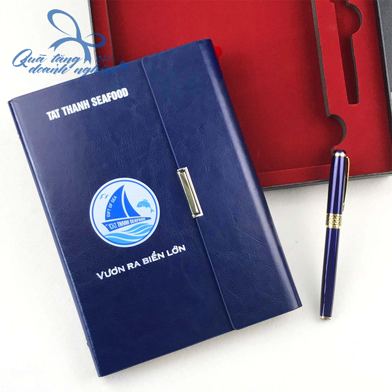 Sổ Tay Doanh Nghiệp In Logo Bìa Da, Kèm Bút