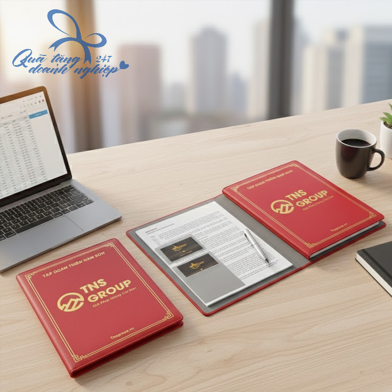 Bìa Trình Ký Da In Thông Tin Doanh Nghiệp