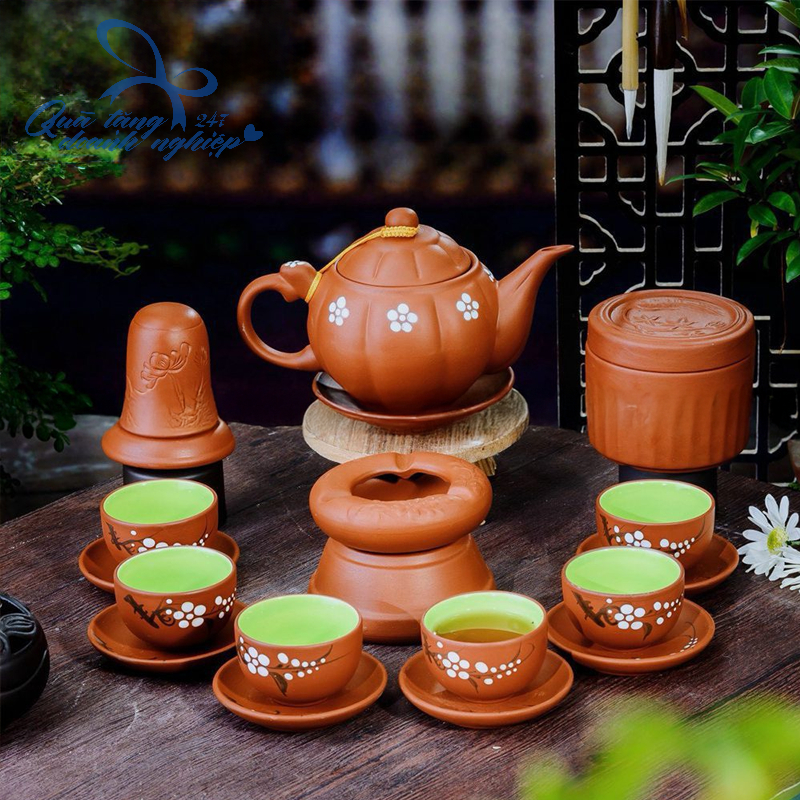 Bộ Ấm Chén In Logo Doanh Nghiệp - Mẫu Theo Yêu Cầu